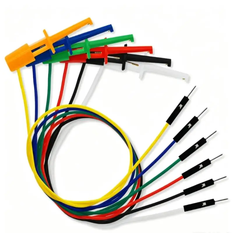 6 Colors 30CM Test Hook Jumper Wires With Reliable Contact For Electronic Testing Circuit Debugging DIY Use