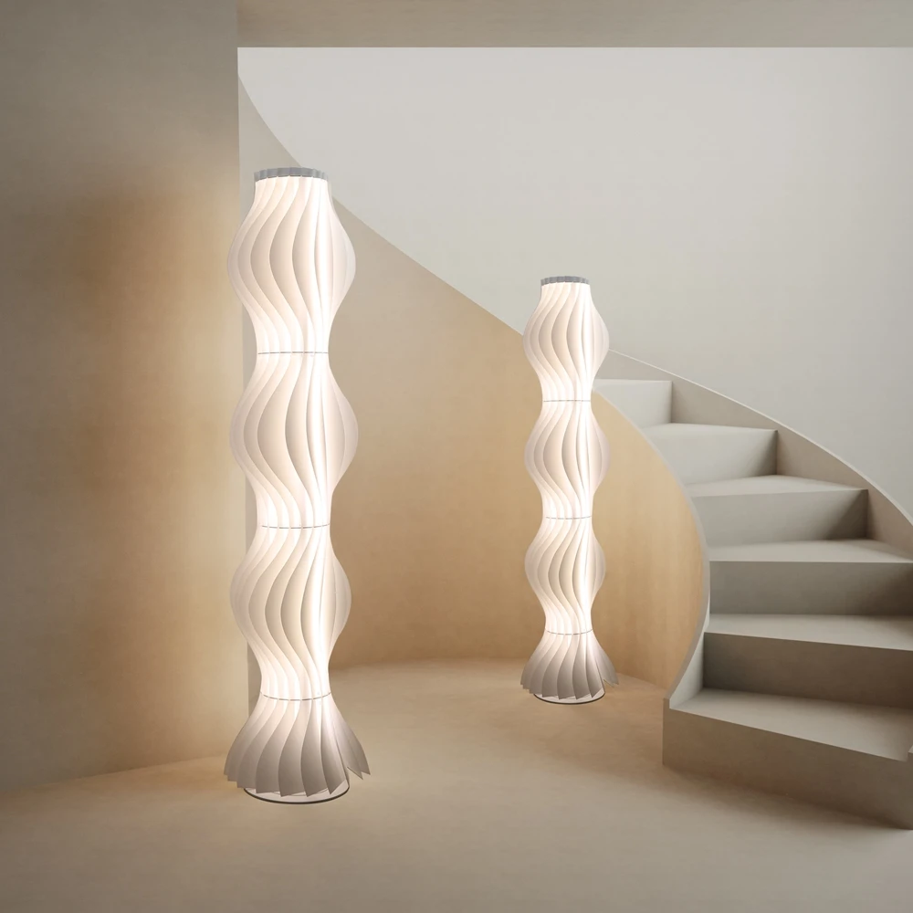 Lampadaire LED à colonne à intensité variable avec abat-jour design jupe Hula, lampe haute d'angle pour salon, chambre à coucher ou décoration de bureau.