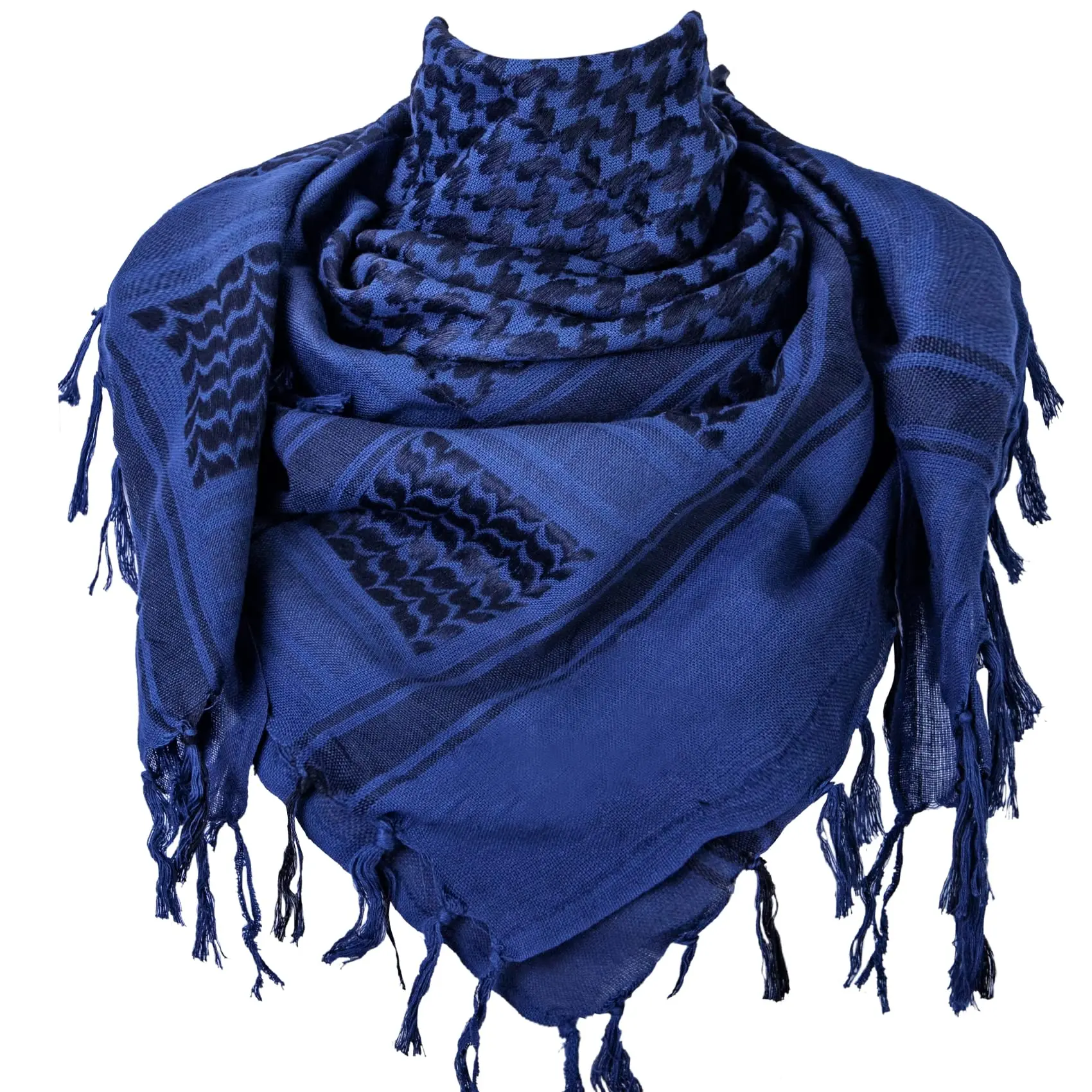 Top Blue Unisex Military Winter Shemagh Tactical Scarf 100% Cotton Keffiyeh Scarf Wrap Outdoor Hiking Hunting Windproof Sacrves