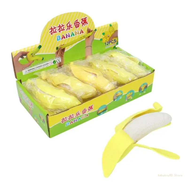 

Y4UD Pinch Fruit Squeeze Banana Soft Flour Ball for Toddler Teenagers Anxiety