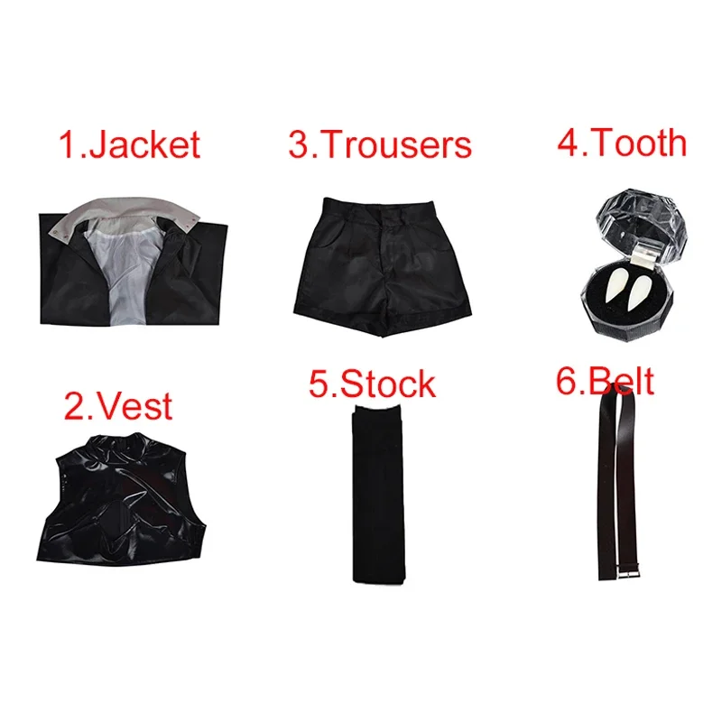 Nazuna Nanakusa Cosplay Kostuum Inclusief Tanden Sokken Riem Halloween Anime OPROEP VAN DE NACHT Dames Zwarte Vampier Cape
