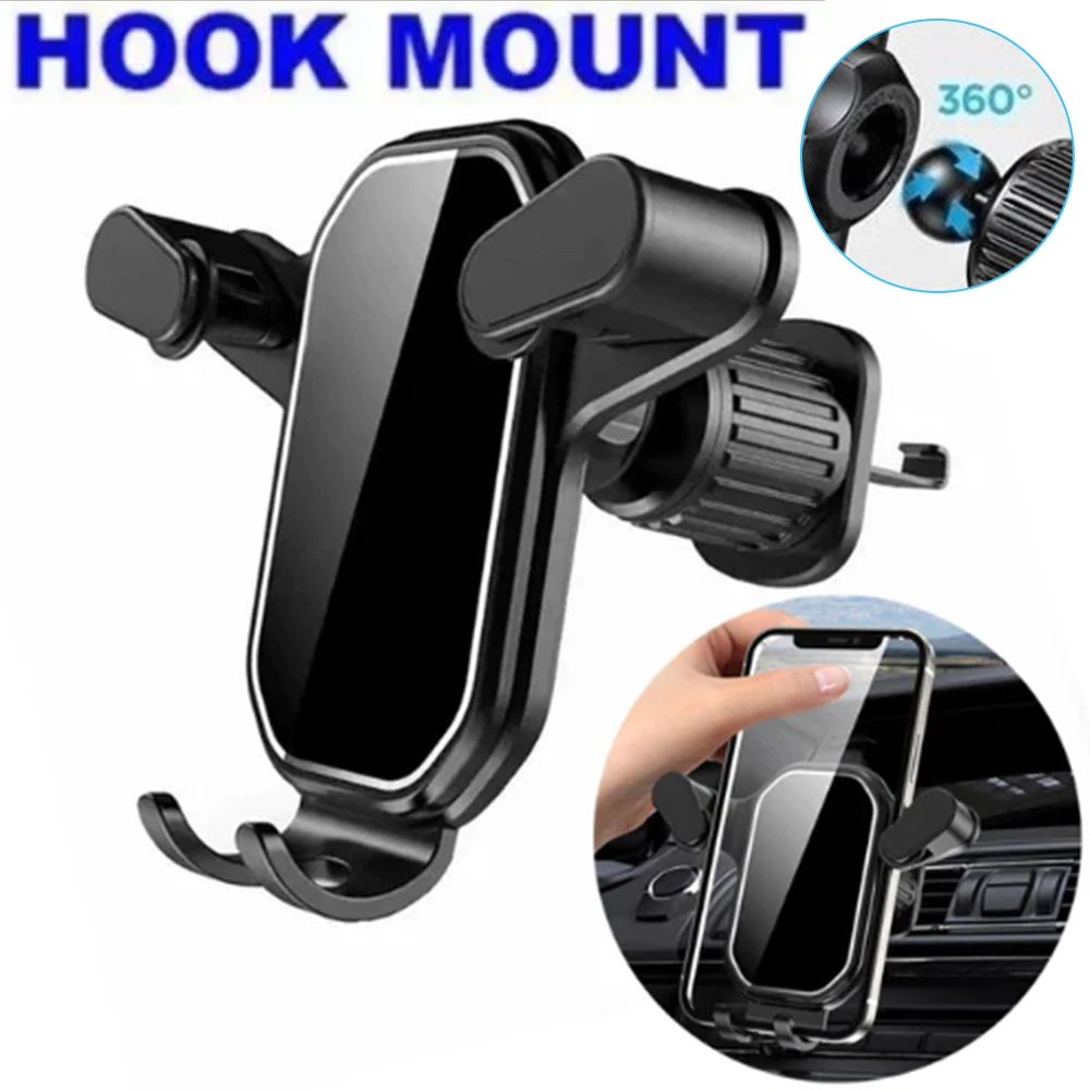 

Universal Car Phone Holder with Ventilation Hook for 360 Degree Rotation Installation Anti Shake Supports All Phone Xiaomi
