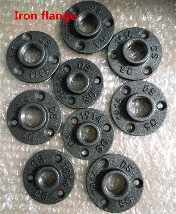 10pcs Iron Pipe Fittings Wall Mount Floor Antique DN15 Flange Piece Hardware Tool cast iron flanges gietijzeren buisleidingen