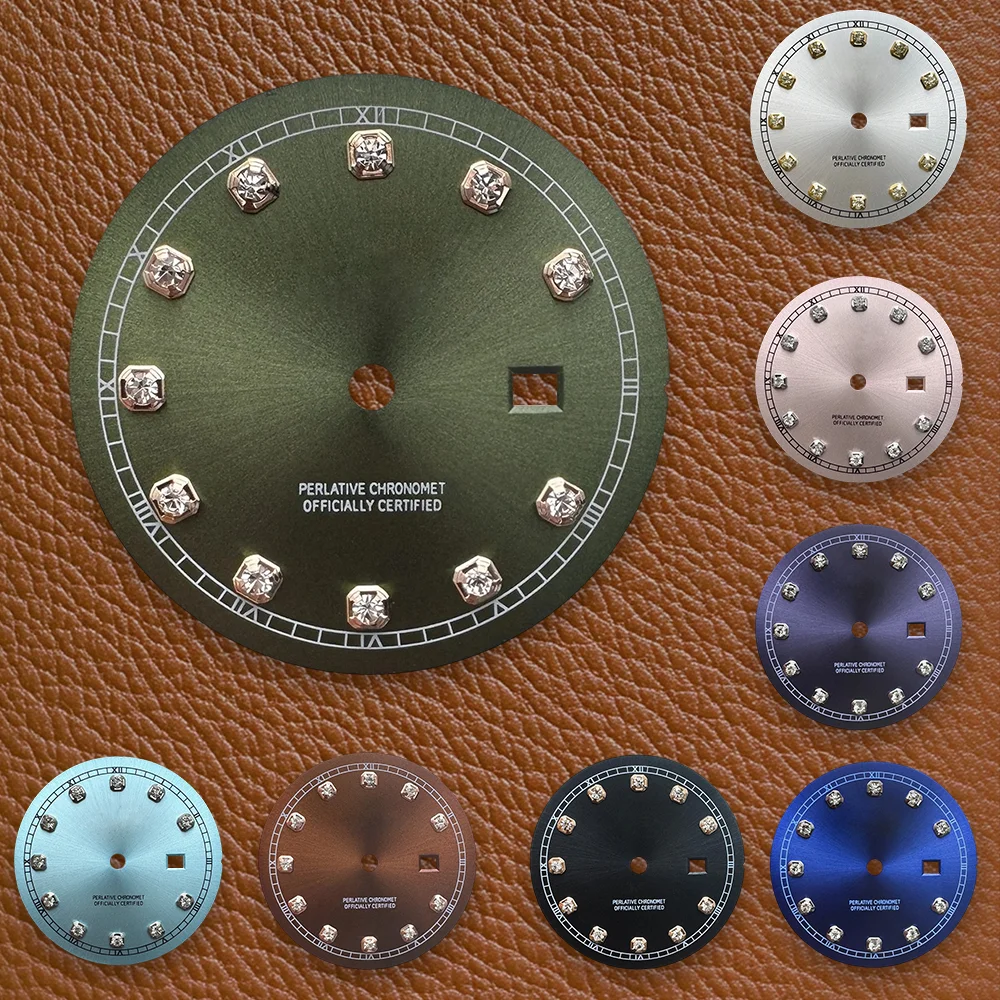 24.5 mm S Logo Diamond Dial Suitable For NH05 Japan Movement Roman Diamond High Quality Watch Modification Accessories Women's