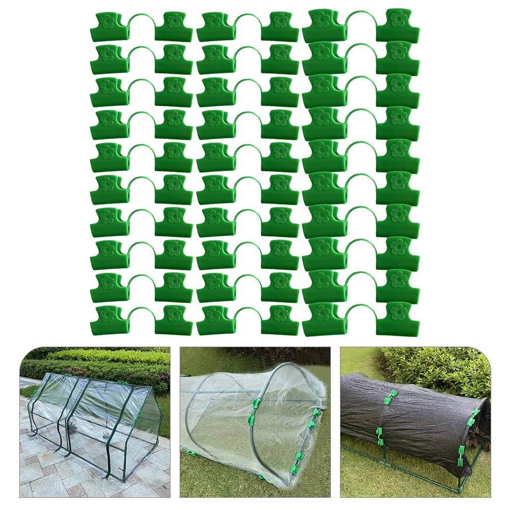 

30pcs Garden Greenhouse Clips for Fixing Shade Nets Tunnel Hoop Films Lightweight Durable Double Head Gardening Supplies