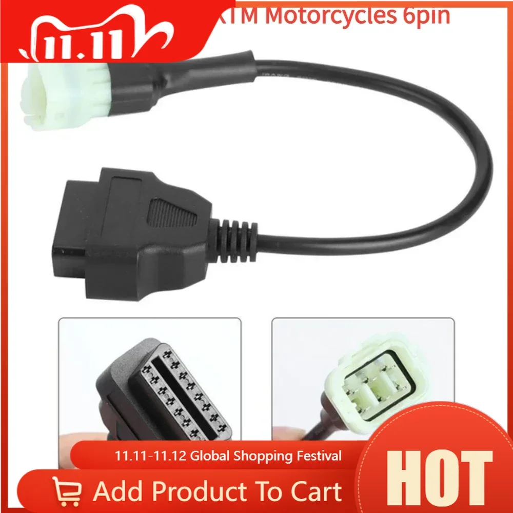 OBD2 KTM 6pin To 16PIN Adapter Cable Adapter for Tune Software Motorcycle Motorbikes ECU 6pin Cable Motorcycle Conversion Line 