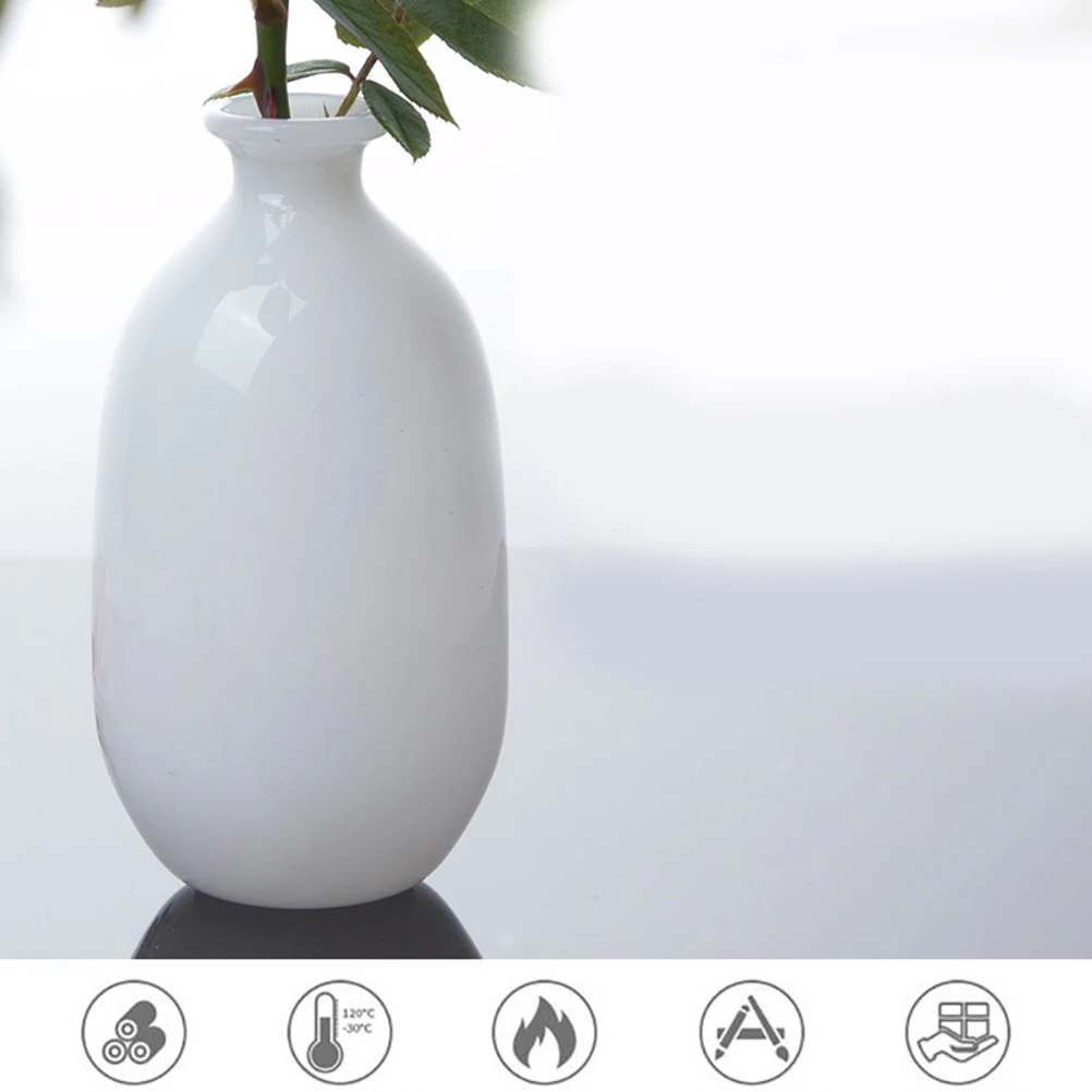 

1Pcs Flower Vase Home Hotel Use High Borosilicate Glass Strong Texture Bottle Shape Vase Water Plant Display White