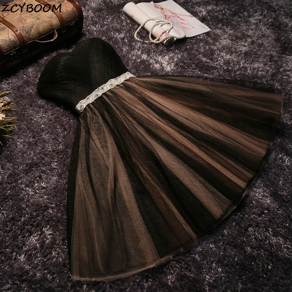 

Черные коктейльные платья 2025 года с вырезом в форме сердца, вечерние женские короткие платья для выпускного вечера, элегантные тюлевые выпускные платья для выпускного вечера