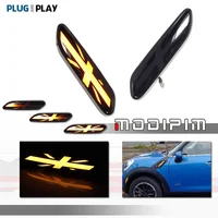 Luces LED ámbar parpadeantes secuenciales para guardabarros delantero de coche, luces de señal de giro para MINI Cooper R60 Countryman R61 Paceman 2011-2016