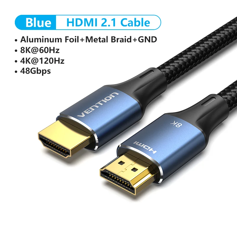 Ventie HDMI 2.1 Kabel 8K/60Hz 4K/120Hz 48Gbps HDMI Digitale Kabels splitter voor Xiaomi TV Box HDR10 + PS5 Schakelaar Kabel HDMI 2.1