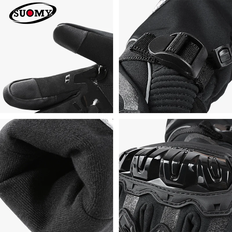 SUOMY Winter Waterproof Motorcycle Gloves Men Women Warm Motocross Motorbike Racing Riding Protective Cold Weather Gear Gloves