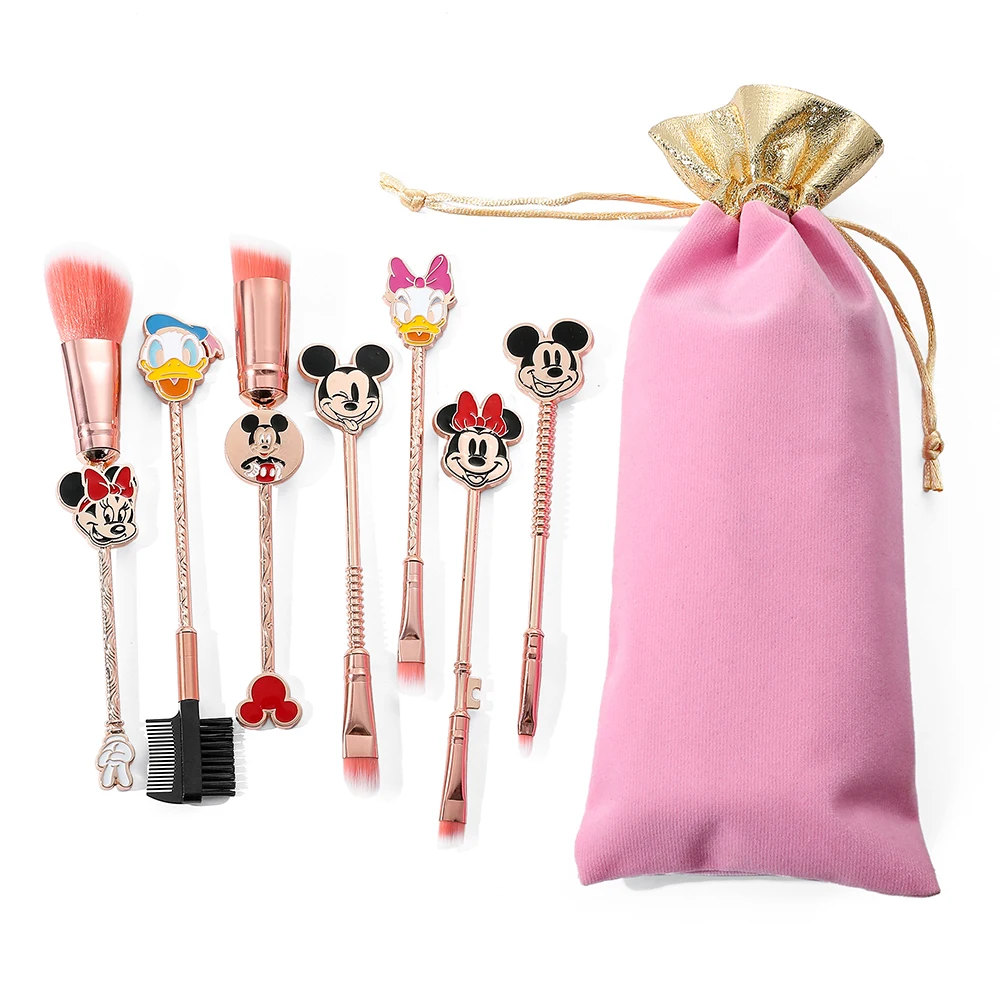 Disney Cartoon Makeup Brushes Set, Mickey Mouse, Minnie, Donald Duck, Daisy, Christmas Night, Anime Make Up Brush, 7Pcs, Set