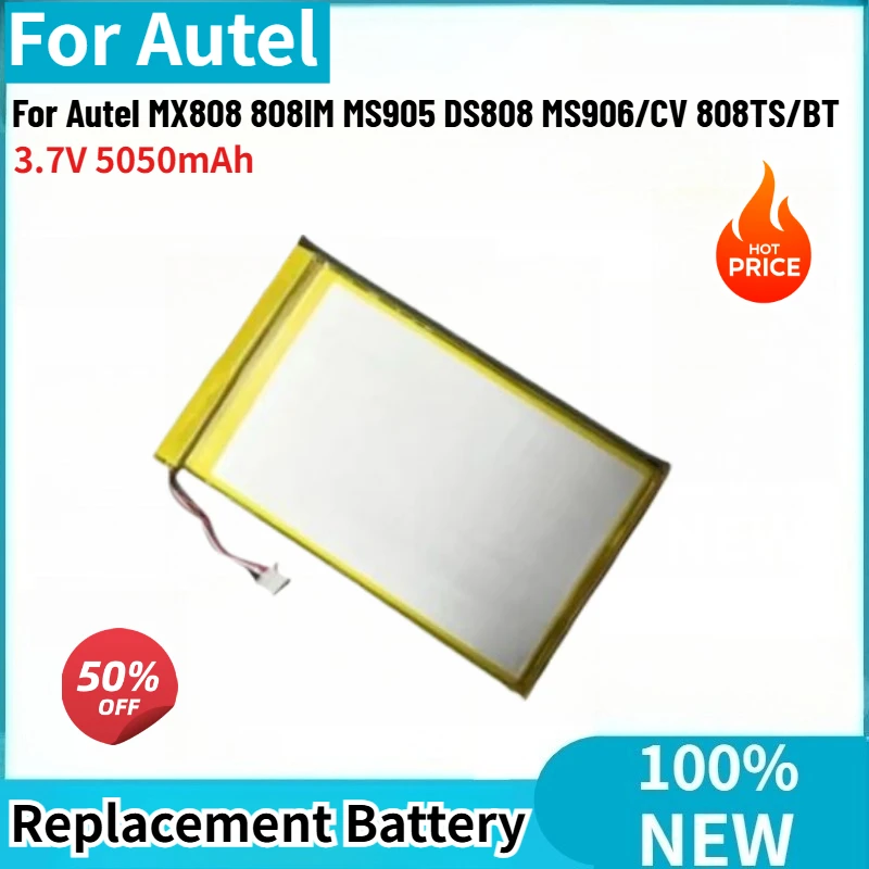 

High Capacity 3.7V 5050mAh Battery for Autel MX808 808IM MS905 DS808 MS906/CV 808TS/BT Brand New Replacement Battery