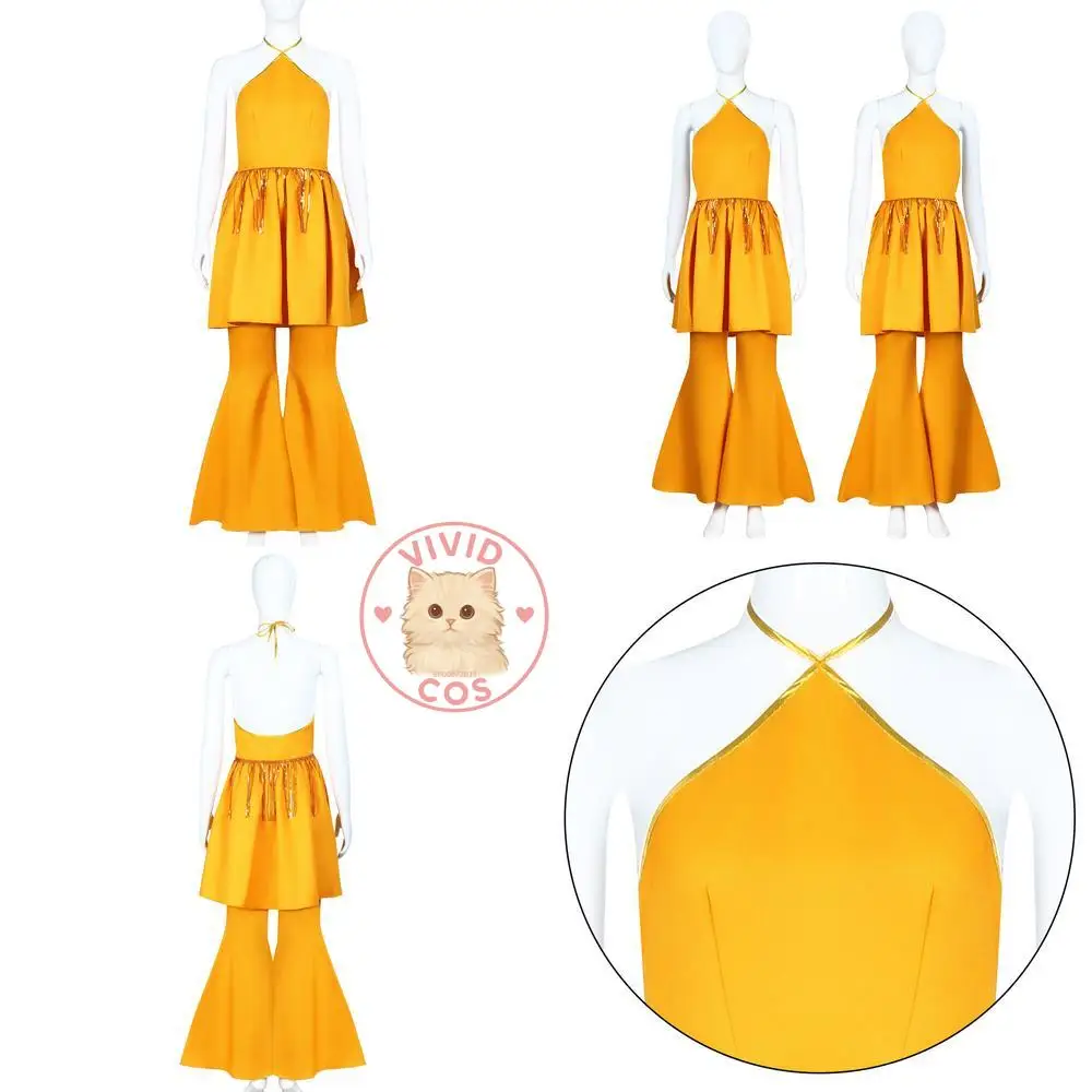 

Popular Movie TV Character Cosplay Costume Anime Lee Quinzel Yellow Bodysuit Set Role Play for Women Anime Convention Halloween