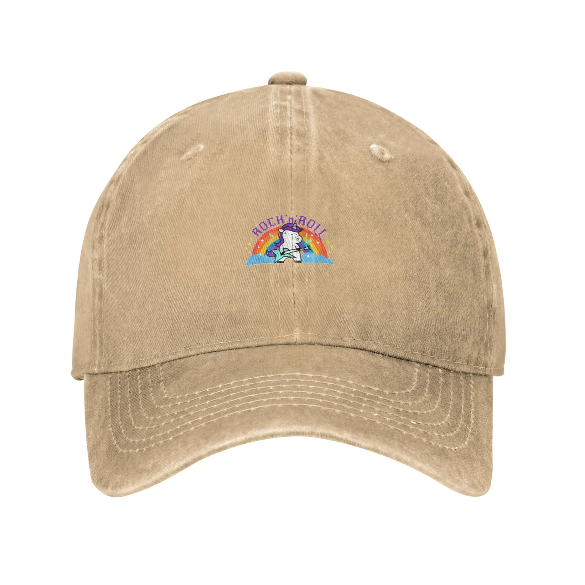 Fashion ROCKn ROLL RAINBOW BAND FUNNY UNICORN baseball cap  Fine Workmanship Brand Men Caps