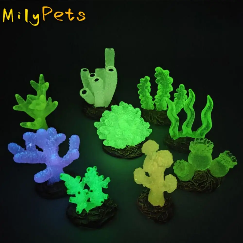 

Decorative Luminous Coral Reefs Simulation Lifelike Simulation Coral Reefs Resin Luminescent Landscape Coral Aquariums