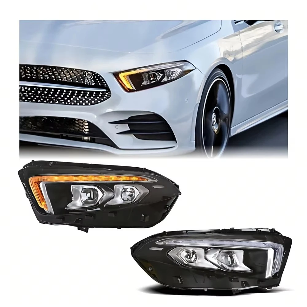 

A-Class W177 LED DRL Обновленная фара 2018-2022 A180 A200 A220 A250 A45 Модифицированные фары Указатель поворота Высокая фара