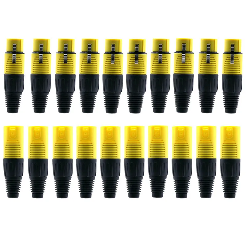 20pc Blue 3Pin XLR Connector Male Female Plug Plastic Shell Microphone Speaker XLR Socket Amplificador de audio Audiophile Video