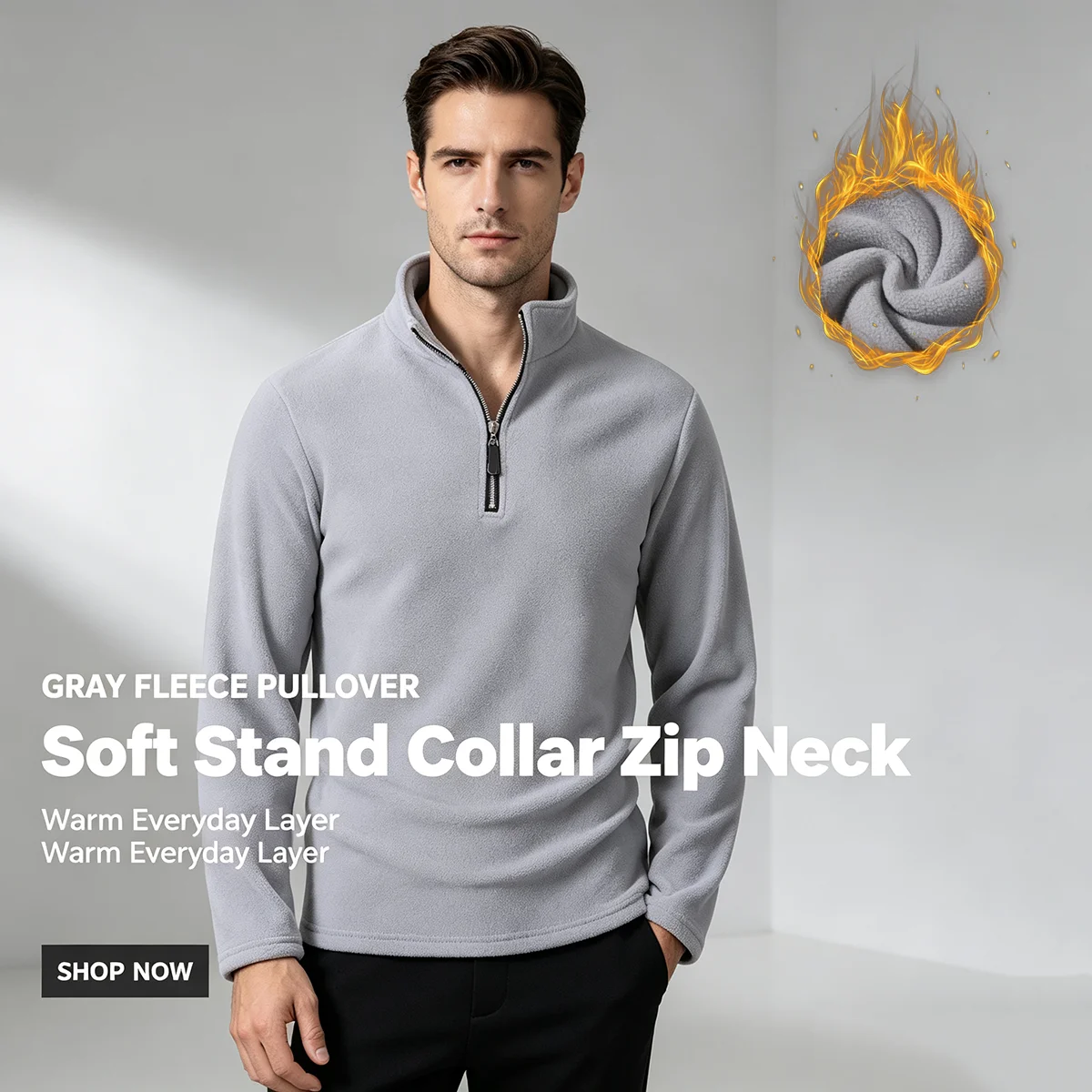 Men's Hoodies Sweatshirts Thicken Warm Fleece Tracksuit for Men Zipper Neck Pullover Men's Winter Clothing Soft Shell Men Hoodie