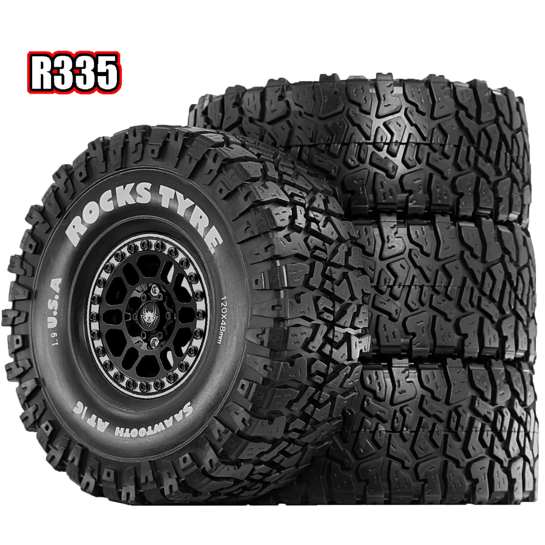 

1.9 Crawler Tires Metal Beadlock Wheel Rims 12mm Hex for 1/10 RC Car Axial Traxxas SCX10 III TRX4 RC4WD D90 YK4102 Redcat Gen8