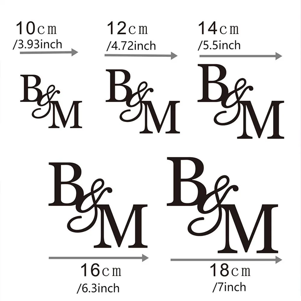 Personalised Wedding Initials Cake Charm Acrylic Cake Topper Custom Engagement Letters Anniversary Bride And Groom Cake Topper - view 4