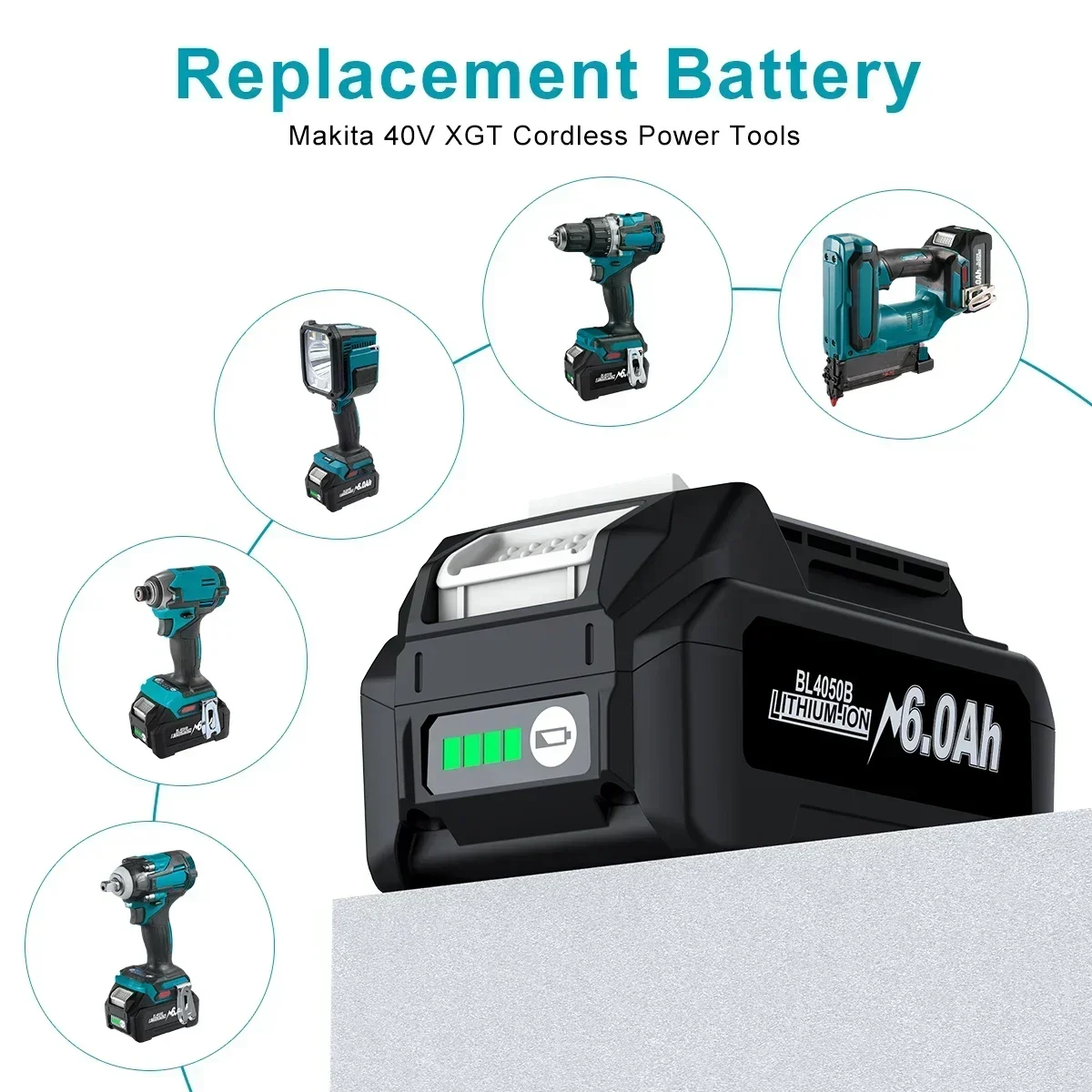 Для Makita 40 В аккумулятор 6,0 Ач литий-ионный аккумулятор для XGT 40 В BL4025 BL4040 BL4020 BL4050 BL4060 BL4050B электрическая дрель-отвертка