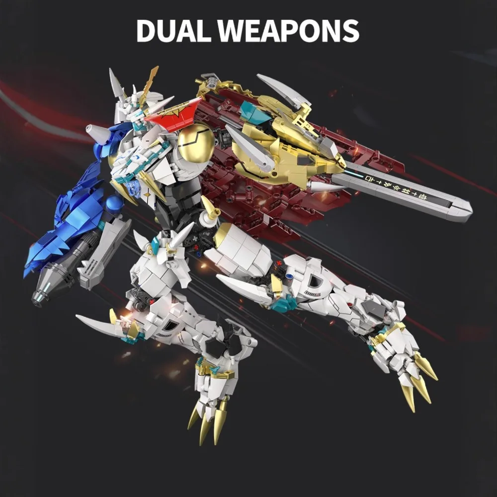 ชุดประกอบหุ่นยนต์ดาบศักดิ์สิทธิ์ 1825 ชิ้น แบบแปลงร่างได้ พร้อมฐานตั้ง ของเล่นประกอบชิ้นส่วนขนาดเล็กสำหรับผู้ใหญ่และวัยรุ่น