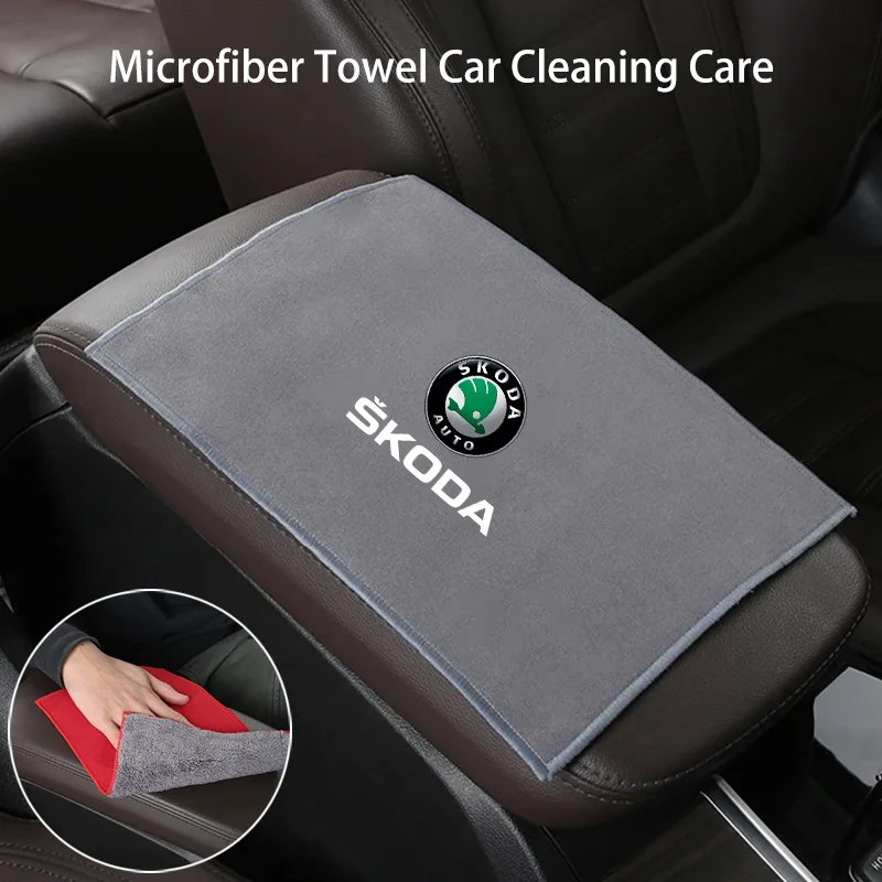 

Microfiber Towel Car Cleaning Care Tools Accessories For Skoda Octavia Superb Rapid Kodiaq Karoq Fabia Kamiq Roomster Citigo