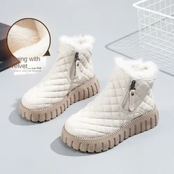 Winter Women's Shoessnow Boots Platform Shoes Warm Cotton Shoes Short Boots Outdoor Casual Shoes High Quality Women White Boots