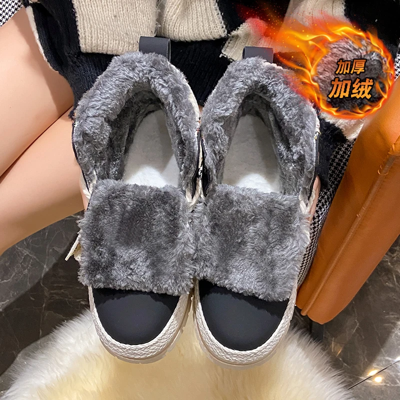 CRLAYDK أحذية الشتاء للنساء مقاوم للماء الدافئة الثلوج الفراء اصطف الجوارب العروة وحيد معزول في الهواء الطلق المشي الدانتيل يصل أحذية قتالية