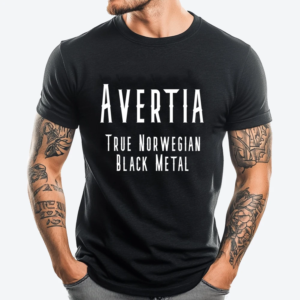Avertia True Norwegian Black Metal Camisetas Cotton Comfort Clothes Luxury Green And White Graphic T Shirt Clothes Figures