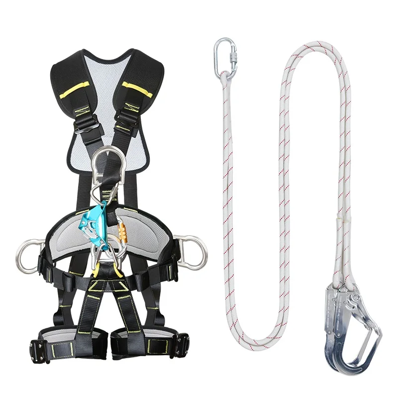 Adjustable Safety Rope Full Body Outdoor Rock Climbing Safety Harness Easy To Use Belt Mountaineering Equipment