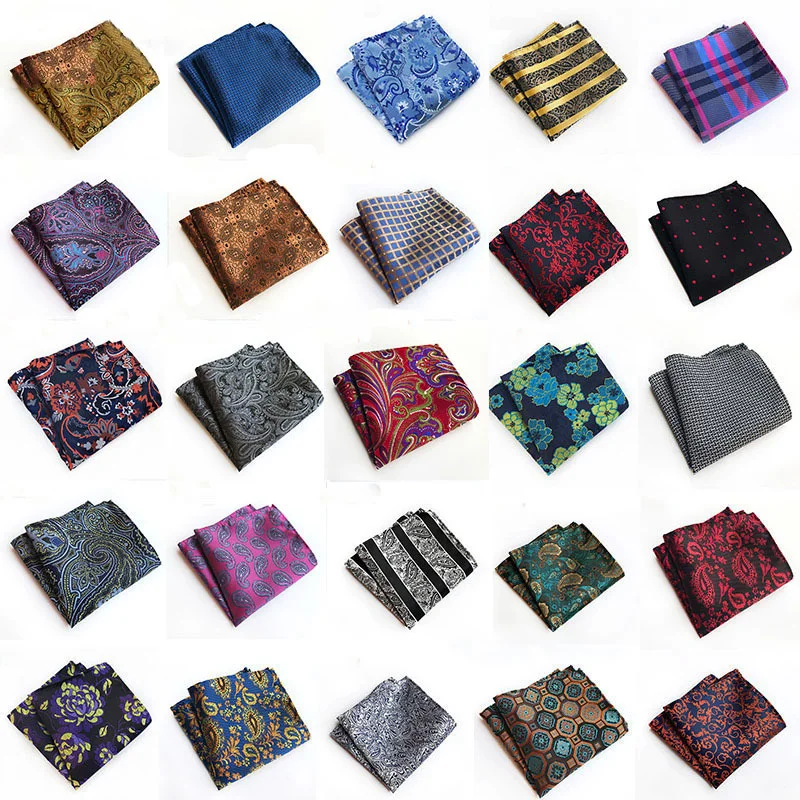 NEW Mens Pocket Square British Design Colorful Dot Vintage Paisley Print Handkerchief Classic Gift Chest Towel Suit Acceossories