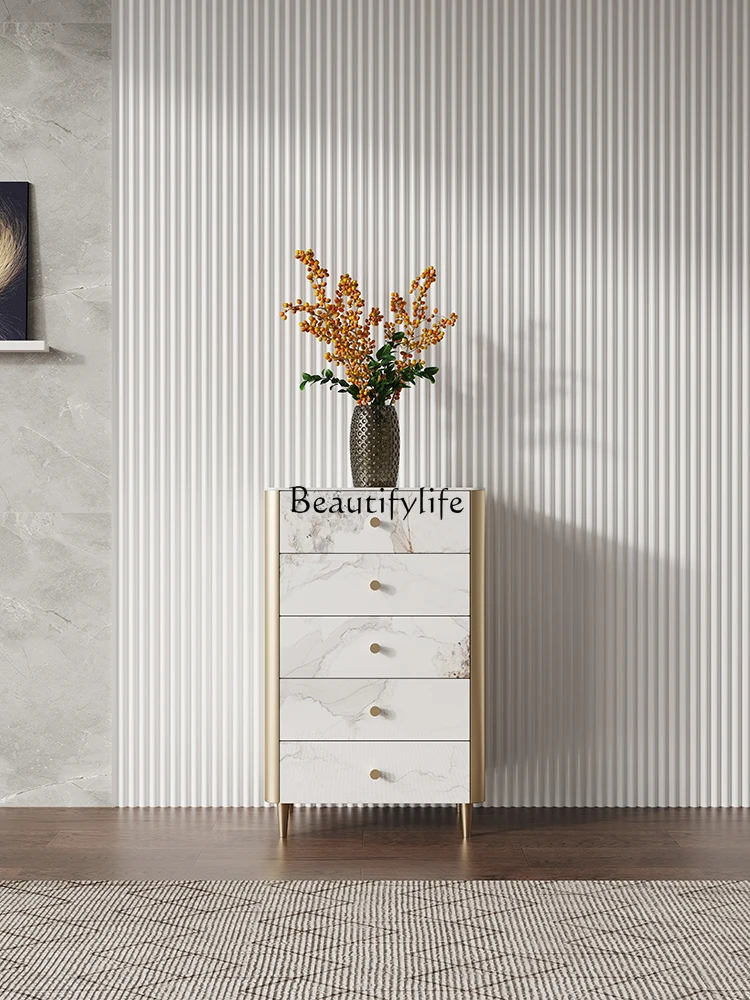 Light Luxury Stone Plate Chest of Drawers Simple Bedroom Wall-Mounted Multi-Layer Drawer Locker