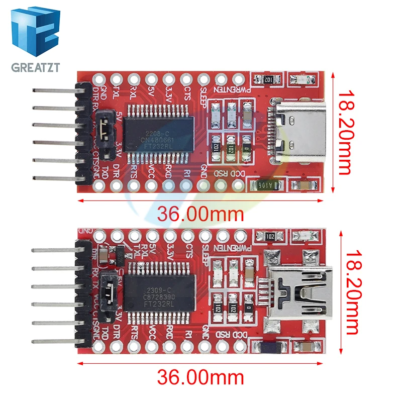 FT232RL FTDI USB 3.3V 5.5V to TTL Serial Adapter Module for Arduino FT232 Pro Mini USB TO TTL 232