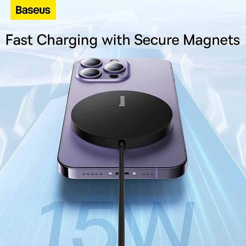 Baseus 15W Magnetic Wireless Chargers for iPhone 14 Qi Wireless Charger Fast Charging Pad for iPhone 15 14 Mini Phone Charger