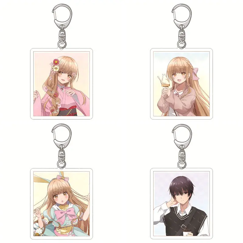 Anime The Angel Next Door Spoils Me Rotten Acrylic Keychain Backpack Cute Pendant Charm Car Key Rings Couple Gift for Friend