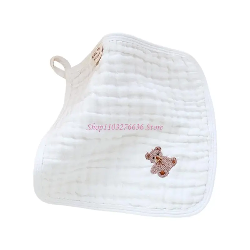 R6FD 1pc/5pcs Cotton Handkerchief Face Towel 6-Layer Soft Absorbent Drooling Towel Mouth Wipe Cloth for Bathing and Nursing