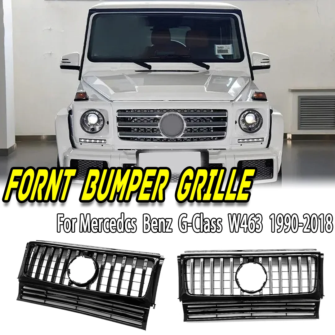 

GT Style Front Grill For Mercedes G-Class W463 1990-2018, Sport Mesh Grille Cover For G500 G550 G63 AMG, Car Styling