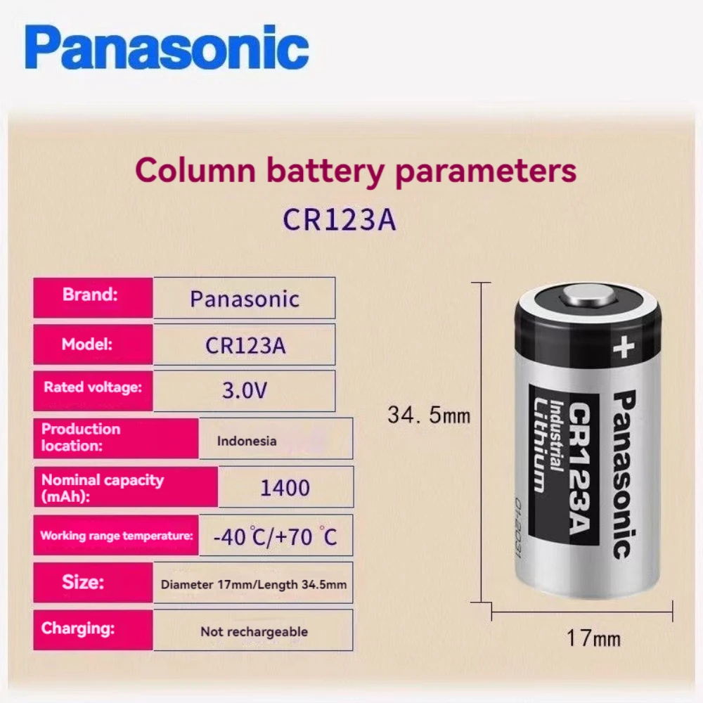 Imagem -04 - Panasonic-lithium Câmera Battery 3v Arlo Cr123a 1400mah Cr17345 Dl123a El123a 123a 100 Original