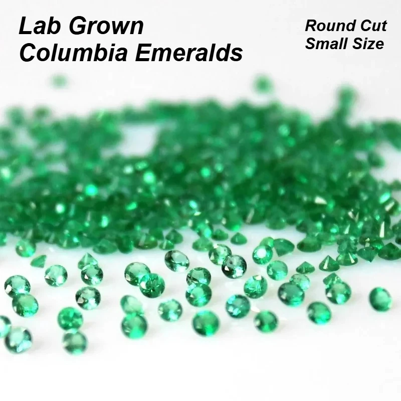 

Wholesale Natural Color Lab Grown Columbia Emeralds Round Cut Small Size Charms Gemstone for Advanced Jewelry Making Materials