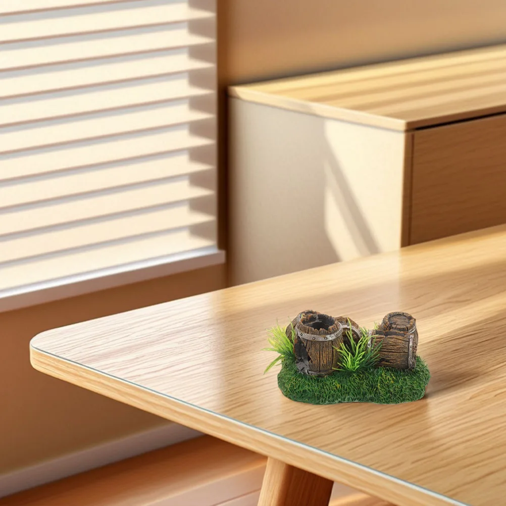 

Broken Barrel Resin Decor Tank Hideout Shrimp Hide Lifelike Ornament Cave Landscaping Accessories Fish Aquarium