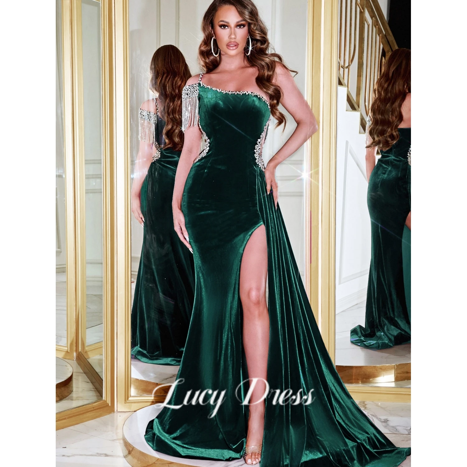 

Lucy Sexy Wedding Guest Dresses for Women Evening Dress Party Evening Elegant Luxury Celebrity Mermaid Bridesmaid Dress Woman