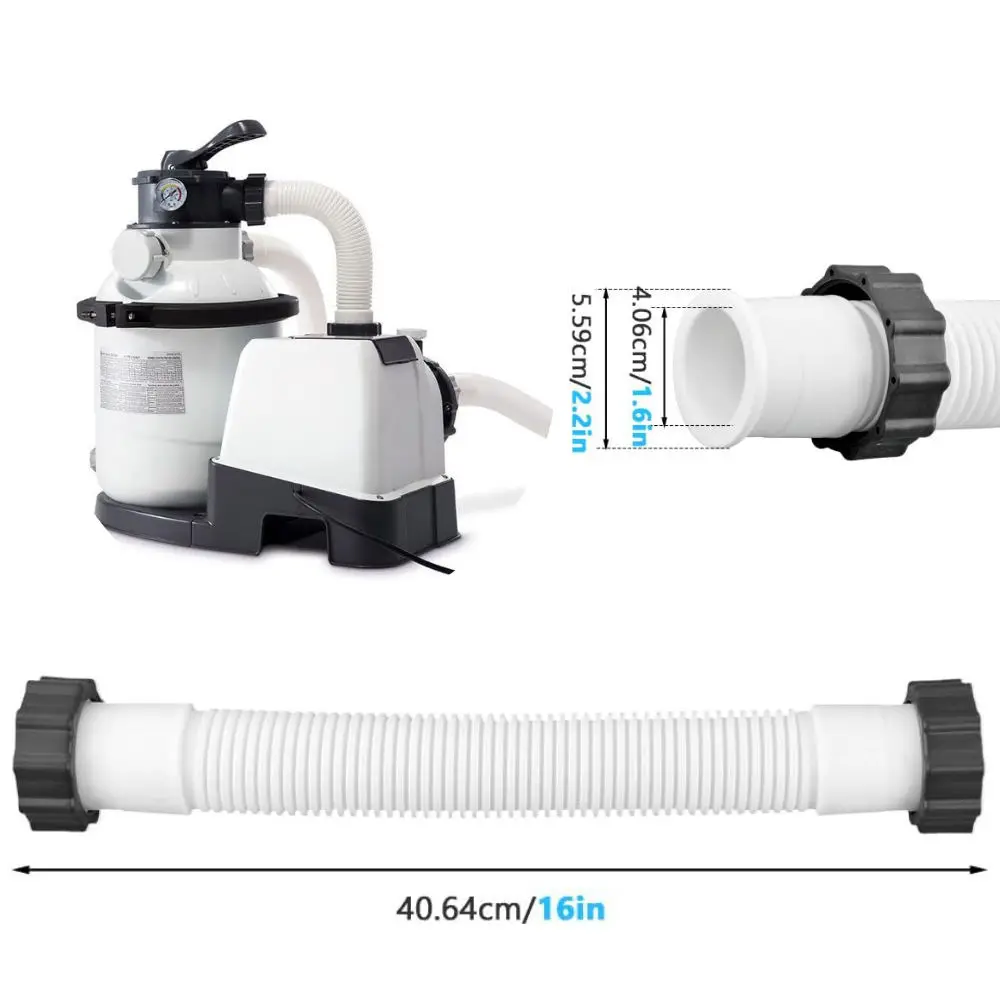 Flexible 1.5 Inch PE Pool Hose For Intex Filter Pump 40CM Connector Replacement Part Swimming Pool Maintenance Tool