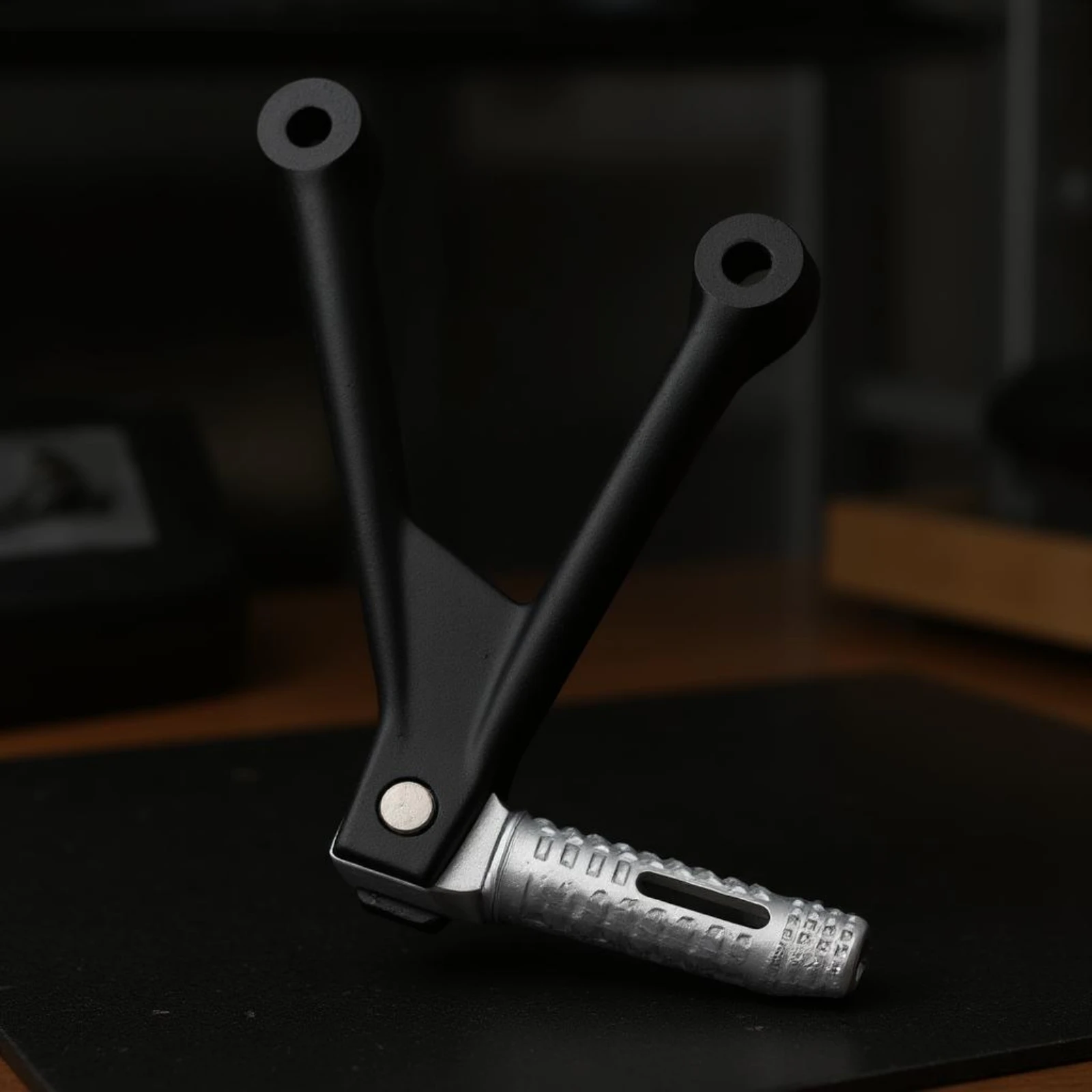 Rear Passenger Footpeg Bracket Set Mounting Holes Rear Passenger Footrest Bracket Set Black Structural Support for Motorcyclist