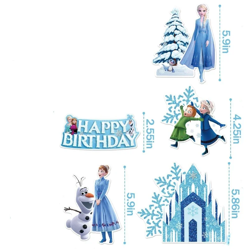 Disney Frozen Princess Elsa Cake Decoration Supplies Anime Figures Desserts Topper Girls Birthday Party Baking Props Accessories