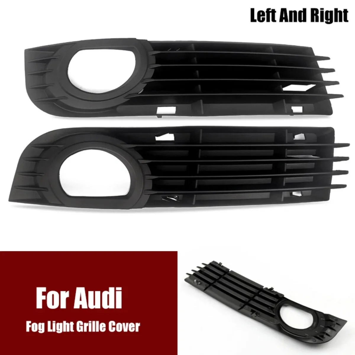 1 Pair ABS Car Front Bumper Fog Light Grille Cover 4E0807681AD For Audi A8 D3 2006-2008 Radiator Grille Replacement Car Styling