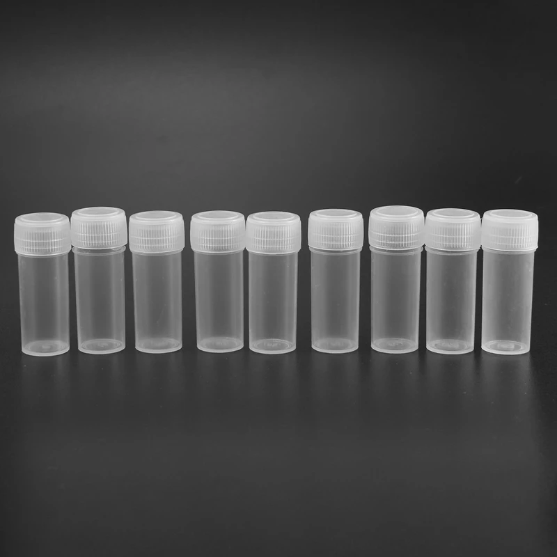 200 Pcs 5Ml Plastic Sample Bottles Potable Mini Clear Storage Case Vial Storage Container