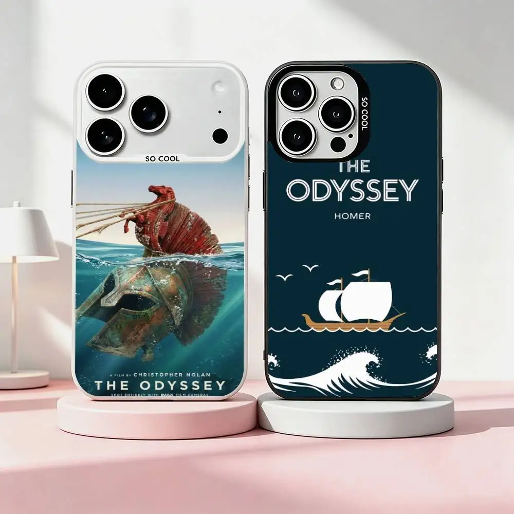 Coque de téléphone O-Odyssey N-Nolan pour iPhone 17, 16, 15, 14, 13, 12, 11 Plus, Pro Max, XS, avec intérieur plaqué argent coloré – Cadeau