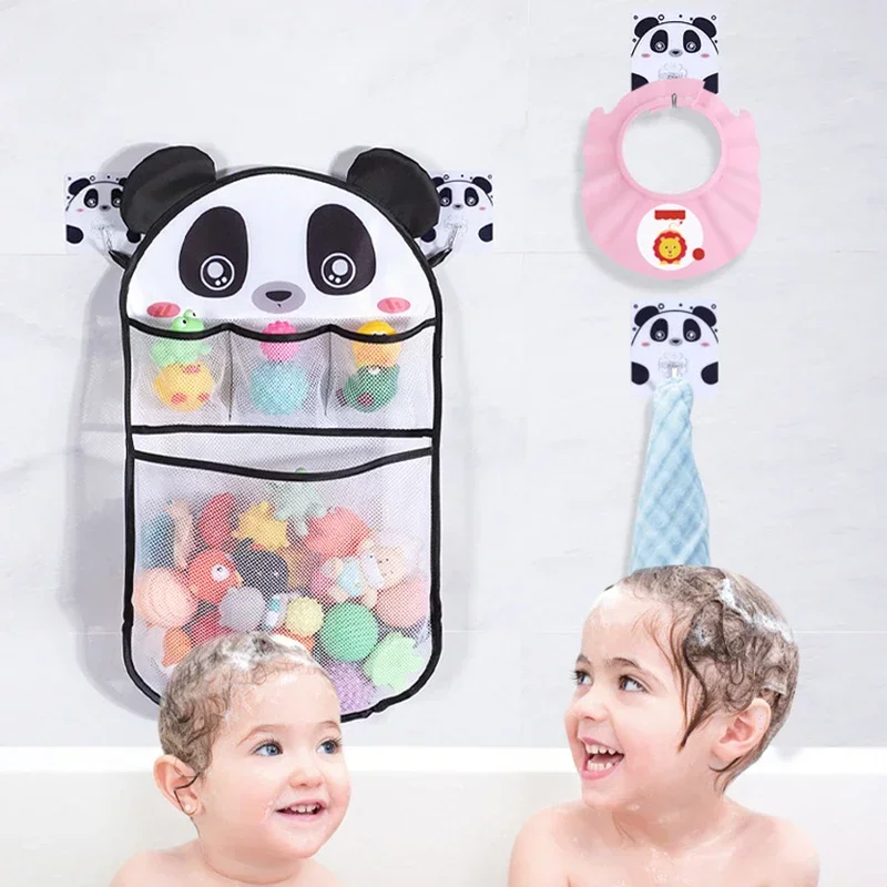 Cartoon-Tier-Dusche-Hängekorb, niedliche Netztasche, Badezimmer-Aufbewahrung, Organizer, Halter für Kinder, Baby, Bad, Wasser, Spielzeug, Netzbeutel